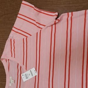 Style & Co short sleeve tee, Pink, Red, Blue, White stripes. 3X NWT